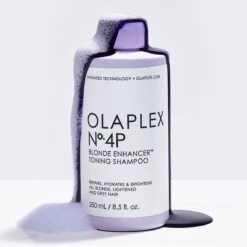Olaplex No.4P Blonde Enhancer Toning Shampoo 250ml 3 Olaplex No.4P Blonde Enhancer Toning Shampoo 250ml -Schwarzkopf Winkel 4p goop with bottle and bubbles
