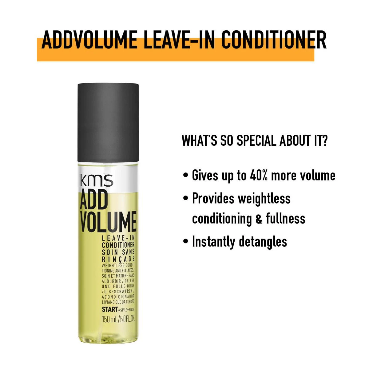 KMS AddVolume Leave-in Conditioner 150ml -Schwarzkopf Winkel kms av images leave in conditioner spray 150ml 117014khl image 2 pt01